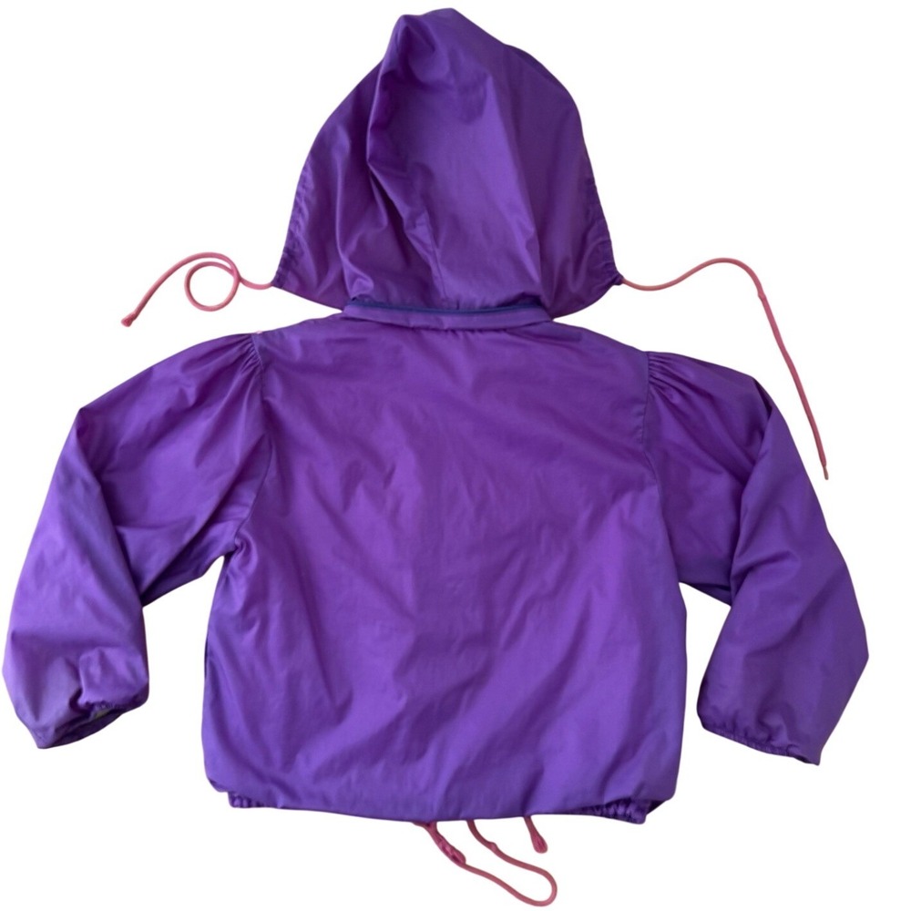 Vintage Samara Purple Kids Rain Jacket 6X Hooded Bow Applique Windbreaker - Picture 2 of 9
